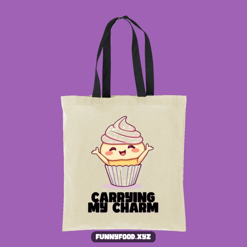 Funny Cupcake Bow Tote Bag - Carry Your Charm, Sweet Accessory, Perfect Gift