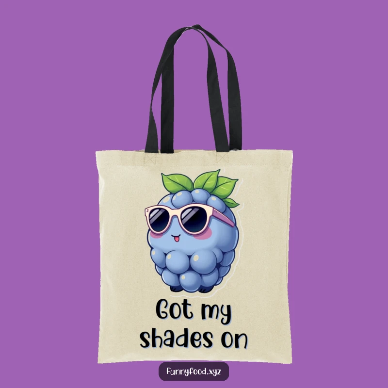Funny Blueberry Sunglasses Tote Bag: Carry Your Cool with This Berry!