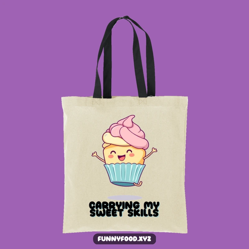 Funny Cupcake Tote Bag: Cartwheeling Carryall, a Sweet Funny Gift