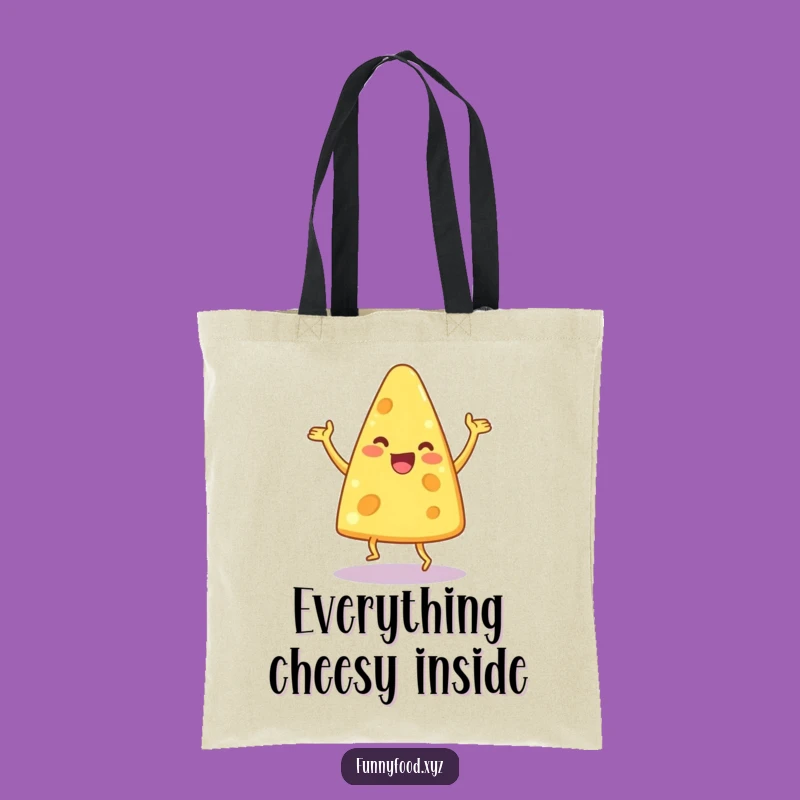 Funny Dancing Cheese Wedge Tote Bag: Carry Your Fun