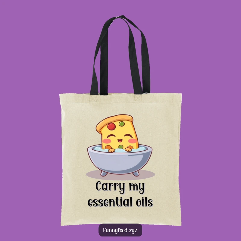 Funny Pizza Bath Tote Bag: Chic Relaxing Slice Carry-all, Perfect Humorous Gift