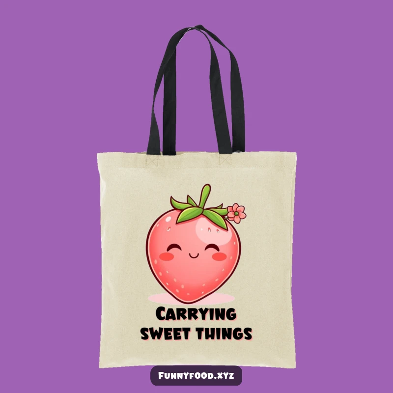 Funny Shy Strawberry Tote Bag: Carry Sweetness Everywhere You Go