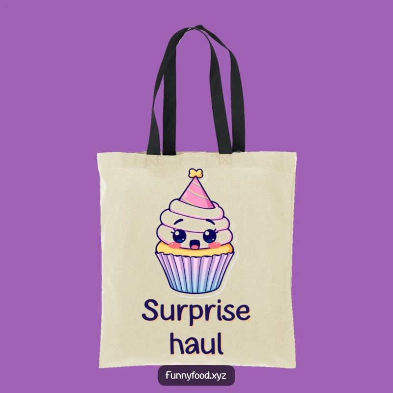 Funny Surprised Cupcake Tote Bag: Carry Your Laughs with This Hilarious Accessory!