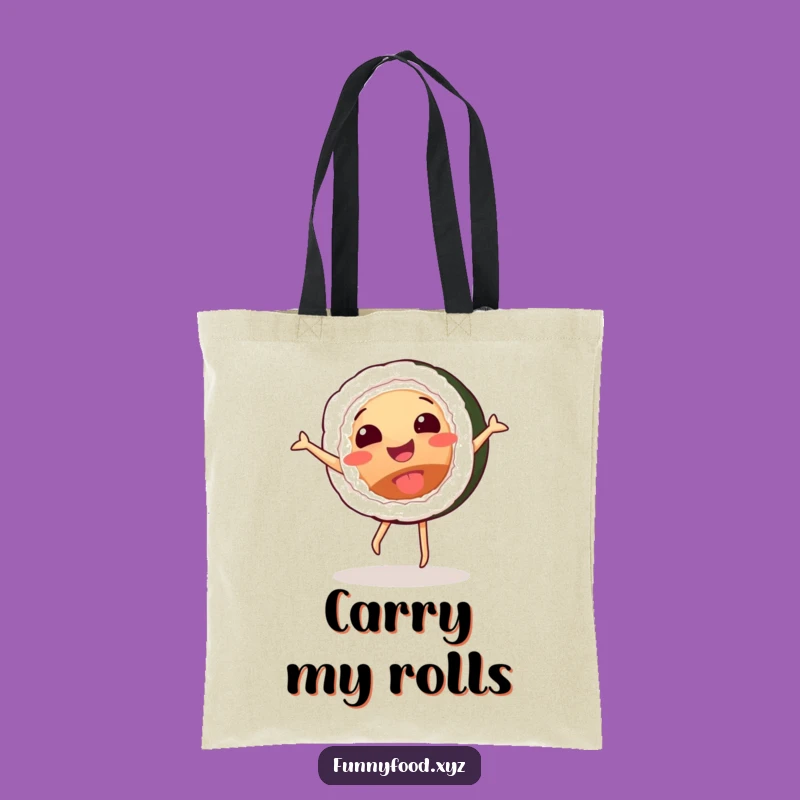 Funny Sushi Cartwheel Tote Bag - Carry Your Laughs in Style