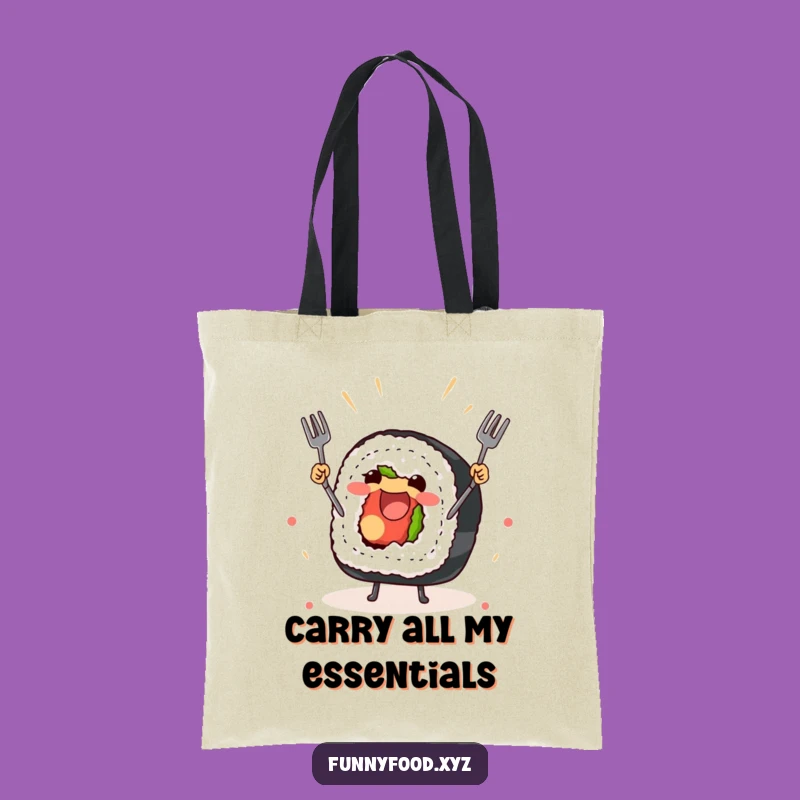 Funny Sushi Juggling Tote Bag: Carry Your Feast Anywhere