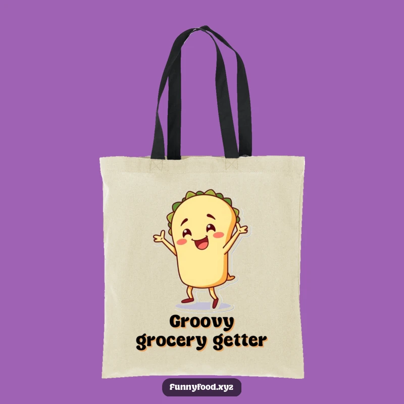Funny Taco Tote Bag: Cheerful Dancer Accessory, Perfect Funny Gift for Shoppers
